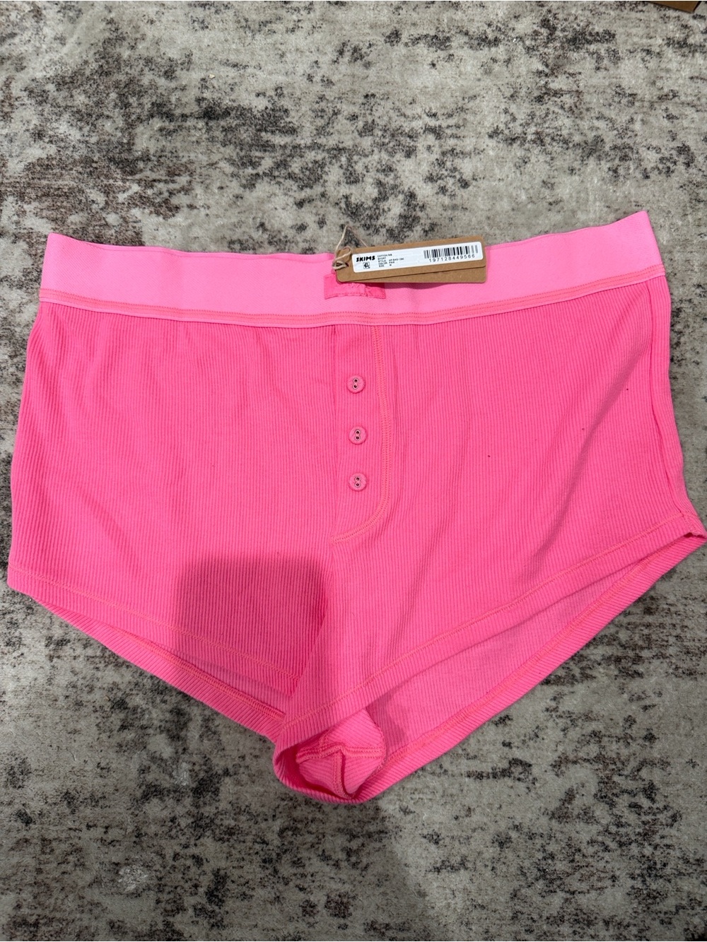 SKIMS Ribbed Boxer Short in Pink